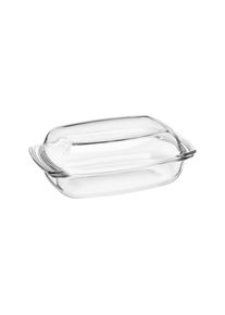 Auflaufform Van Well "Kochsch&uuml;ssel mit Deckel Wellco 4,1 Liter transparent", bunt (transparent), Glas, Auflaufformen, Auflaufform