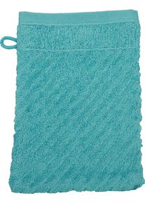 Waschhandschuh Ross "Smart", blau (lagune), B:16cm L:21cm, Frottier, Handt&uuml;cher, Waschhandschuh, Uni-Rippe mit Velourslabel
