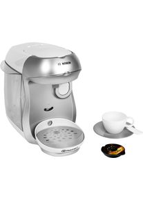 Kinder-Kaffeemaschine klein "Bosch - Espressomaschine "Tassimo Happy", silber (silberfarben), Spielzeug-Haushaltsger&auml;te, KinderB:16cm H:20cm T:20cm, Kunststoff, Kinder-Kaffeemaschine, mit Sound, B:16cm H:20cm T:20cm