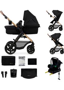 Kombi-Kinderwagen Kinderkraft "MOOV 2 4in1 EVA", Baby, schwarz, Stahl, Kinderwagen Kombi-Kinderwagen, mit EVA-R&auml;dern