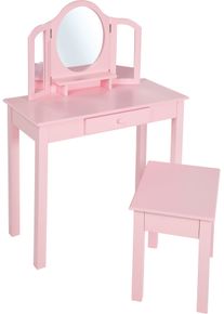 Schminktisch Roba "Schmink und Frisiertisch mit Hocker", rosa, Tische, Kinder, B/H/T: 68cm x 106cm x 32cm, Schminktisch, mit Hocker, B:68cm H:106cm T:32cm