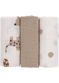 L&auml;ssig Stoffwindeln L&Auml;SSIG "Little Mateys, Einschlag- und Mulltuchset M, Royal Blue", Baby, Gr. 3 Stk., blau (royal blau), Baumwolle, Windeln Stoffwindeln