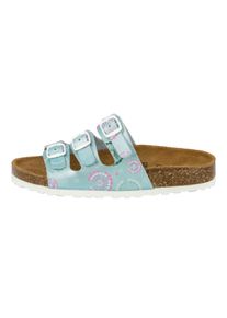 Pantolette Lico "Pantolette Bioline Flower Kids", M&auml;dchen, Gr. 26, gr&uuml;n, Synthetik, Schuhe Pantolette