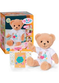 Pl&uuml;schfigur Baby Born "Singender Teddy, Deutsch", bunt, Pl&uuml;schfiguren, KinderB:20cm H:43cm T:17cm, Pl&uuml;schfigur, B:20cm H:43cm T:17cm