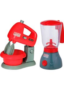 Kinder-Haushaltsset Happy People "Standmixer und Mixer mit Topf", rot (rot, grau), Spielzeug-Haushaltsger&auml;te, Kinder, Kunststoff, Kinder-Haushaltsset, mit Licht- und Soundeffekt