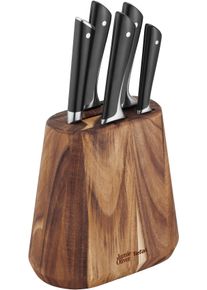 Messerblock Tefal "K267S7 Jamie Oliver", braun (braun, schwarz, edelstahlfarben), B:12,1cm H:37cm L:25,2cm, Messerbl&ouml;cke, Messerblock, hohe Leistung, unverwechselbares Design, widerstandsf&auml;hig/langlebig