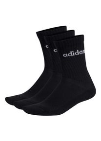 Kurzsocken adidas originals "Socken Linear Crew Cushioned 3er Pack", Damen, Gr. 43-45, schwarz, Obermaterial: 75% Baumwolle CO. 22% Polyester PES. 2% Elasthan EL. 1% Nylon NY., Socken Kurzsocken
