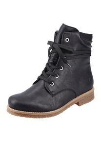 Schn&uuml;rstiefelette Rieker, Damen, Gr. 41, schwarz, Lederimitat, Schuhe Schn&uuml;rstiefelette, mit schaftumspielender Schn&uuml;rung