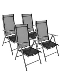 Gartenstuhl Vcm "4er Set Gartenstuhl klappbar Klappsessel Alu", schwarz, Obermaterial: 100% Metall MT., St&uuml;hle, Gartenstuhl