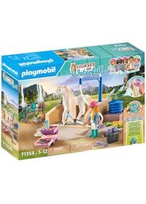 Konstruktions-Spielset Playmobil "Isabella & Lioness mit Waschplatz (71354), Horses of Waterfall", bunt, Spielbausteine, Kinder, Kunststoff, Konstruktions-Spielset, teilweise aus recyceltem Material