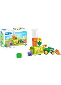 Konstruktions-Spielset Playmobil "Traktor mit lustiger Pflanzmaschine (71773), Junior", bunt, Spielbausteine, Baby, Kunststoff, Konstruktions-Spielset, Made in Europe