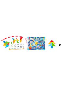 Spielcenter HAPE "Labyrinth- & Tangram-Tafel &bdquo;Weltraum&rdquo;", bunt, Motorikspielzeug, BabyB:40cm H:30cm T:3,5cm, Baumwolle, Holz, Kunststoff, Spielcenter, B:40cm H:30cm T:3,5cm