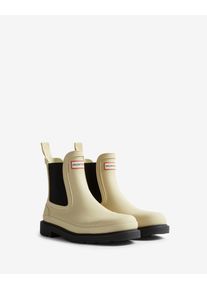 Gummistiefel Hunter "CHELSEA COMMANDO BOOT", Damen, Gr. 43, schwarz (gravel, schwarz), Synthetik, Schuhe Gummistiefel, wasserdicht