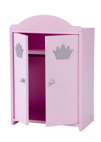 Puppenkleiderschrank Roba "Prinzessin Sophie", rosa, Puppenm&ouml;bel, KinderB:21cm H:51,5cm T:34,5cm, MDF, Massivholz, Puppenkleiderschrank, 2-t&uuml;rig, B:21cm H:51,5cm T:34,5cm