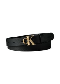 Lederg&uuml;rtel Calvin Klein "FACTED CK BUCKLE 25MM PEBBLE", Damen, Gr. 100, schwarz, antique light gold, Web, Rindsleder, unifarben, G&uuml;rtel Lederg&uuml;rtel, Gr&ouml;&szlig;enverstellbar mit Metallschlie&szlig;e
