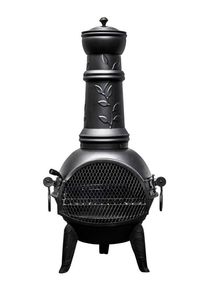 Grillkamin Buschbeck "Leaf 136", schwarz, B:48cm H:136cm T:48cm, Grills, Grillkamin, BxTxH: 48x48x136 cm