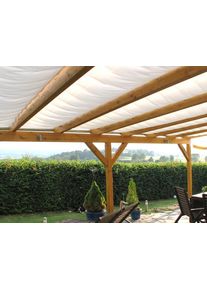 Sonnensegel Floracord, wei&szlig;, B:91cm T:275cm, Polyester, Sonnensegel, Sonnensegel, 714 x 300 cm mit 7 Feldern