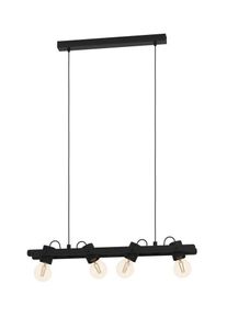 Eglo H&auml;ngeleuchte "PLIMSOLL", schwarz, 4, H: 110cm, 1 Stk., Leuchten, Pendelleuchte, Holz und Metall in Schwarz, FSC100PA, E27 Fassung, H&auml;ngeleuchte