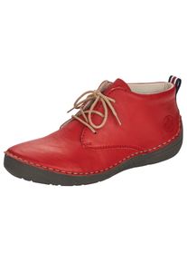 Schn&uuml;rboots Rieker, Damen, Gr. 36, rot, Lederimitat, Schuhe Schn&uuml;rboots, Stiefelette, Schn&uuml;rstiefelette mit Rahmennaht