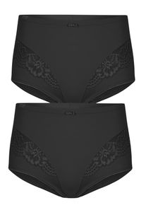 Miederslip SuSa "2er Pack Miederslip London", Damen, Gr. 40, schwarz (schwarz schwarz), Stoff, Obermaterial: 75% Polyamid PA. 25% Elasthan EL., Unterhosen Miederslip