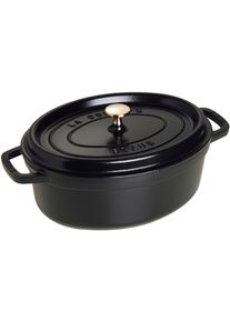 Br&auml;ter Staub "Cocotte", schwarz, B:25cm H:16,7cm L:37,5cm &Oslash;:31cm, T&ouml;pfe, Br&auml;ter, robust, langlebig, perfekte Hitzeverteilung, Aromaregen-Deckel