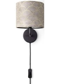 Paco Home Wandleuchte "Luca Pillar", wei&szlig;, H: 26,5cm, Leuchten, Mit Stoffschirm Wandleuchte Innen Wohnzimmer Modern Retro Vintage, Wandleuchte