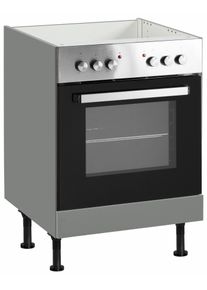 Herdumbauschrank Optifit "Bern", grau (basaltgrau, basaltgrau), B:60cm H:87cm T:58,4cm, Schr&auml;nke, Herdumbauschrank, 60 cm breit, mit h&ouml;henverstellbaren Stellf&uuml;&szlig;en