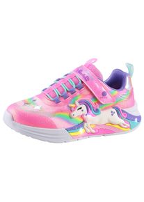 Sneaker Skechers "UNICORN CHASER", M&auml;dchen, Gr. 36, bunt (pink, multi), Textil, Glitzer, kontrastfarbene Details, Schuhe Sneaker, Glitzer,-Blinkschuh zum Schlupfen, Gr&ouml;&szlig;enschablone zum Download