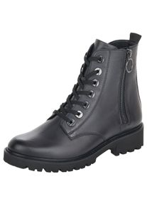 Schn&uuml;rstiefelette Remonte, Damen, Gr. 39, blau (dunkelblau), Leder, unifarben, Schuhe Schn&uuml;rstiefelette, Blockabsatz, Stiefelette, Schn&uuml;rboots, Flats im Used Look