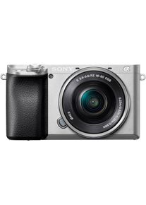 Sony Kompaktkamera "Alpha 6100 + 16-50mm Objektiv", silber, B:12cm H:6,69cm T:5,94cm, Fotokameras, Kompaktkamera