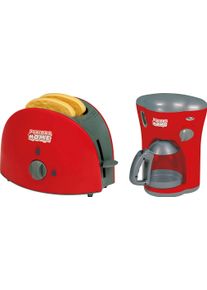 Kinder-Haushaltsset Happy People "Toaster und Kaffeemaschine", rot (rot, grau), Spielzeug-Haushaltsger&auml;te, Kinder, Kunststoff, Kinder-Haushaltsset, mit Licht- und Soundeffekt