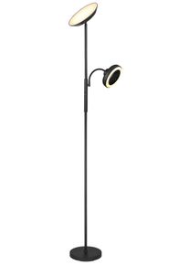 Globo LIGHTING LED Deckenfluter "DAVYD", schwarz (schwarz matt), 1 Stk., Leuchten, Stehleuchte, Stehlampe, Leselicht mit Ventilator, Wohnzimmer, LED Deckenfluter