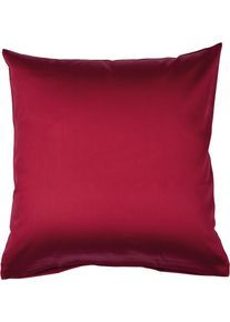 Kissenbezug Janine "Colors Mako Satin", rot (bordeaux), B:80cm L:80cm, Mako-Satin, Mako-Satin, Kissenbez&uuml;ge, Kissenbezug, mit Rei&szlig;verschluss, uni Kissenh&uuml;lle, feinf&auml;dig, 100% Baumwolle