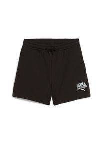 Trainingsshorts Puma "CLASS HIGH WAIST SHORTS TR G", M&auml;dchen, Gr. 152, N-Gr, schwarz (Puma schwarz), Sweatware, Obermaterial: 68% Baumwolle, 32% Polyester, bedruckt, regular fit normal, Hosen Trainingsshorts, hochgeschnittenes Design, f&uuml;r sportliche Aktivit&auml;ten, mit Gummiprint