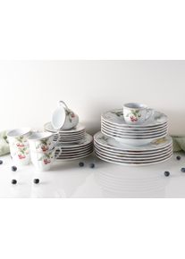 Kombiservice Creatable "Geschirr-Set Flora Orchard", bunt (wei&szlig;, bunt), 30 Stk., Porzellan, Geschirr-Sets, Kombiservice, Service, 30 Teile, f&uuml;r 6 Personen