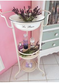 Beistelltisch AMBIENTE HAUS "Waschsch&uuml;ssel mit Stand", beige (cremefarben), B:44cm H:85cm T:38cm, Tische, Beistelltisch