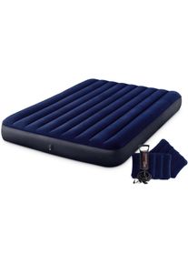 Luftbett Intex "DURA-BEAM Classic Downy Airbed-Set", blau, Luftbetten, B/H/L: 152cm x 22cm x 203cm, Vinyl, Luftbett, B:152cm H:22cm L:203cm