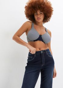 Minimizer-BH bonprix, Damen, Gr. 95, Cup C, blau (dunkelblau, champagner bedruckt), Obermaterial: 80% Polyamid, 20% Elasthan. Futter: 80% Polyamid, 20% Elasthan. Spitze: 85% Polyamid, 15% Elasthan, BHs Minimizer-BH, mit gepolsterten Tr&auml;gern, Minimizer-Schnittform, mit modernem Print
