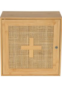 Medizinschrank Wenko "Allegre", braun (braun, natur), B:30cm H:20cm T:17,8cm, Bambus, Schr&auml;nke, Medizinschrank, aus Bambus und Rattan