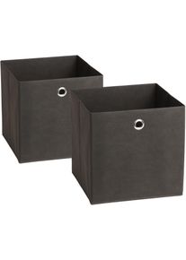 Faltbox Schildmeyer "Box", grau (anthrazit), Pappe, Vlies, Aufbewahrungsboxen, Faltbox, 2er-Set mit Vlies&uuml;berzug