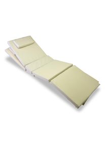 Gartenliege Vcm "Auflage f&uuml;r Sonnenliege mit Kopfkissen creme", beige (schwarz), Obermaterial: 100% Textilmaterial TEXMAT., Gartenliegen, Gartenliege