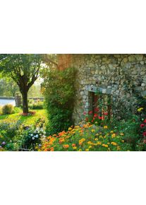 Fototapete papermoon "Franz&ouml;sisches Landhaus", bunt, B:4,5m L:2,8m, Vlies, Tapeten, Fototapete