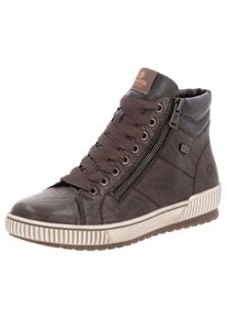 Schn&uuml;rboots Remonte, Damen, Gr. 43, braun (dunkelbraun), Leder, Lederimitat, Schuhe Schn&uuml;rboots, Plateau, Schn&uuml;rstiefelette, Boots in Crash-Optik