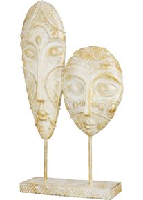 Dekofigur Gilde "Skulptur Giseh", gold (goldfarben), B:18cm H:38cm T:7cm, Kunstharz, Dekofiguren, Dekofigur