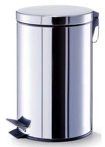 M&uuml;lleimer zeller PRESENT, silber (silberfarben), H:40cm &Oslash;:27cm, Edelstahl, M&uuml;lleimer, M&uuml;lleimer, verchromter Edelstahl