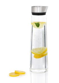 Wasserkaraffe Blomus "ACQUA", transparent, Edelstahl, Glas, Silikon, Karaffen, Wasserkaraffe, Edelstahl matt, 1,5 Liter