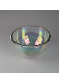Dekoschale AM Design "aus Glas", silber (klar), B:0,98cm T:11,5cm &Oslash;:21cm, Glas, Dekoschalen, Dekoschale, 2er Set &Oslash;: 21 cm