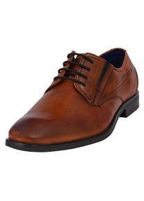 Schn&uuml;rschuh Bugatti, Herren, Gr. 48, braun (cognac), Leder, leicht gl&auml;nzend, Schuhe Schn&uuml;rschuh, mit Lederinnensohle, Freizeitschuh, Halbschuh, Schn&uuml;rschuh, Topseller