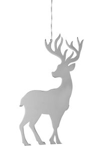Weihnachtsfigur Fink "Dekoh&auml;nger, Hirsch JASPER", silber (silberfarben), H:30cm, Edelstahl, Dekofiguren, Weihnachtsfigur, Tierfigur, Weihnachtsdeko aus Edelstahl, H&ouml;he ca. 30 cm