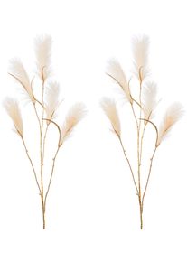 Winterliche Kunstpflanze CREATIV DECO "Weihnachtsdeko", gold (creme, goldfarben), H:129cm, Kunststoff, Polyester, Kunstpflanzen, Winterliche Kunstpflanze, 2er Set